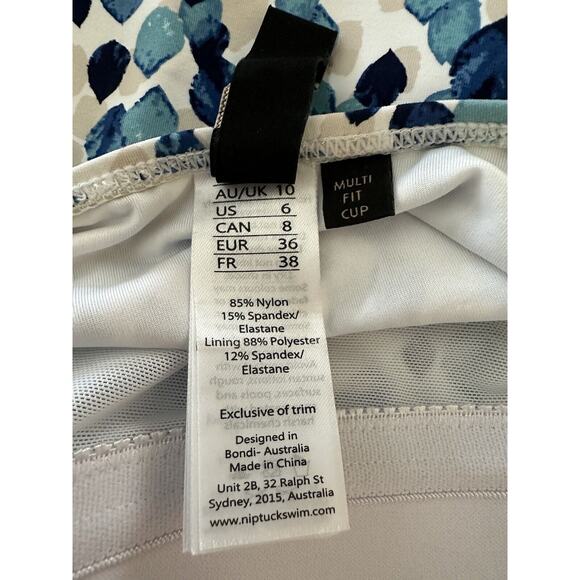 Niptuck Swim Swimsuit Women's White Multicolor Dots Multi-Fit Cup Size 6 - Picture 6 of 7